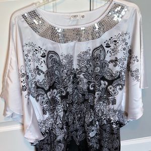 Cato Women's Plus Size Sequin Sparkle Top